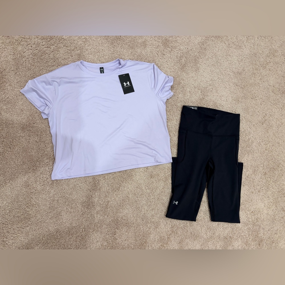 Under Armour leggings and t shirt